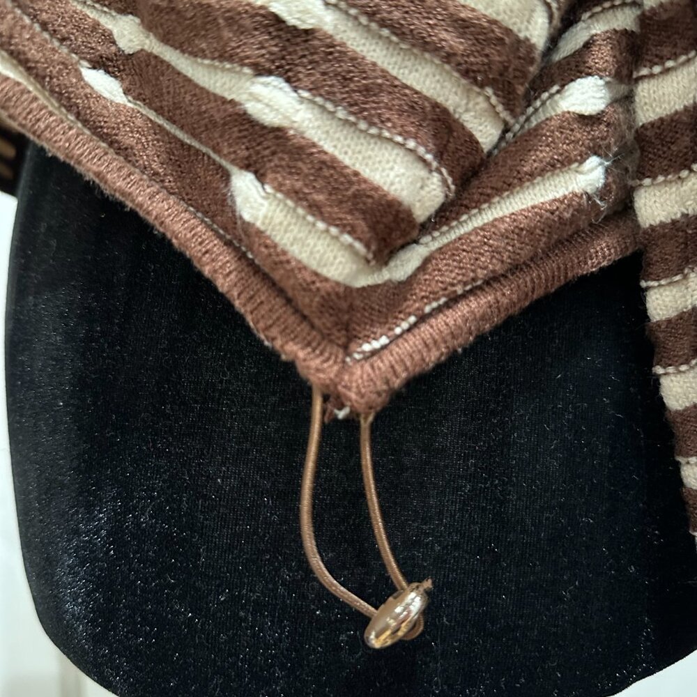 Anthropologie Better Garment Brown Cream Collared Sweater Size Small - Picture 6 of 16